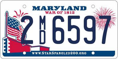 MD license plate 2MD6597