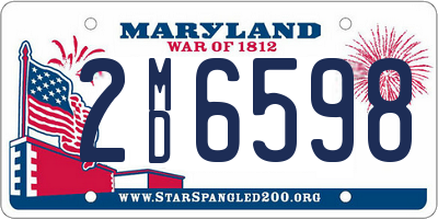 MD license plate 2MD6598