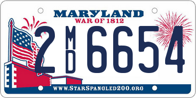 MD license plate 2MD6654