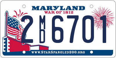 MD license plate 2MD6701