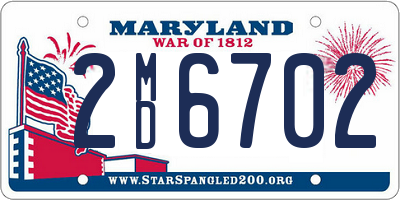 MD license plate 2MD6702