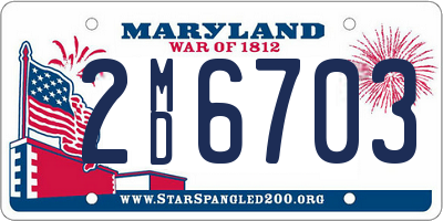 MD license plate 2MD6703