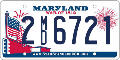 MD license plate 2MD6721