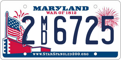 MD license plate 2MD6725
