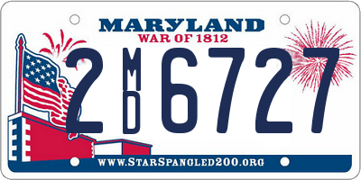 MD license plate 2MD6727