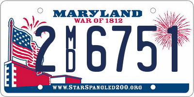 MD license plate 2MD6751