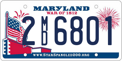 MD license plate 2MD6801