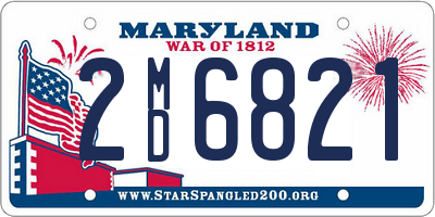 MD license plate 2MD6821