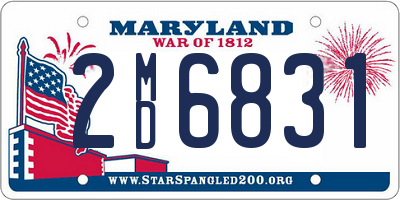 MD license plate 2MD6831