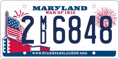 MD license plate 2MD6848