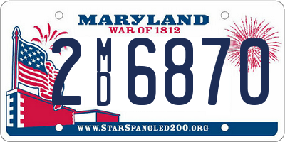 MD license plate 2MD6870