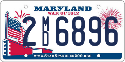 MD license plate 2MD6896