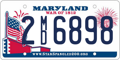 MD license plate 2MD6898