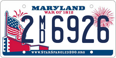 MD license plate 2MD6926