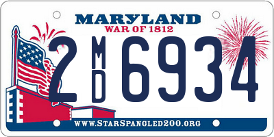 MD license plate 2MD6934