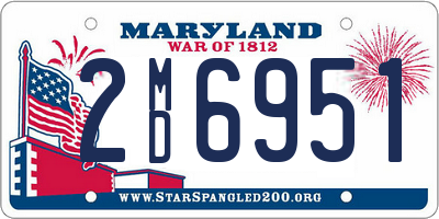 MD license plate 2MD6951