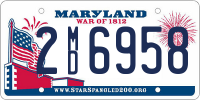 MD license plate 2MD6958