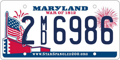 MD license plate 2MD6986