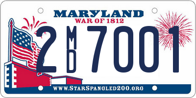 MD license plate 2MD7001