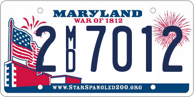 MD license plate 2MD7012