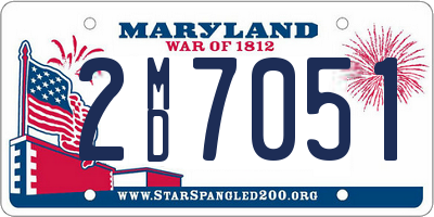 MD license plate 2MD7051