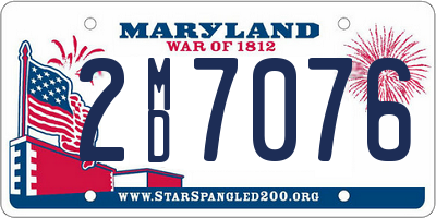 MD license plate 2MD7076