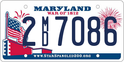 MD license plate 2MD7086