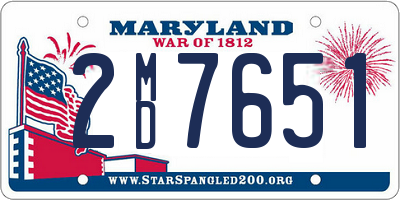MD license plate 2MD7651