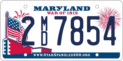 MD license plate 2MD7854