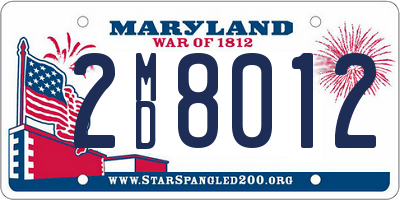 MD license plate 2MD8012