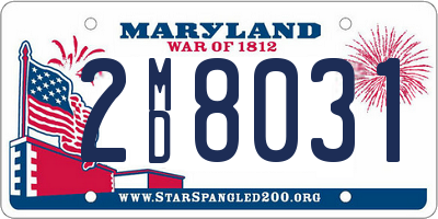 MD license plate 2MD8031