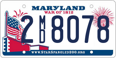 MD license plate 2MD8078