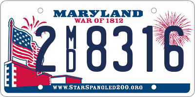 MD license plate 2MD8316