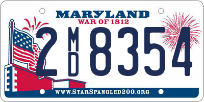 MD license plate 2MD8354