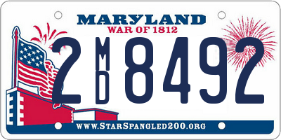 MD license plate 2MD8492