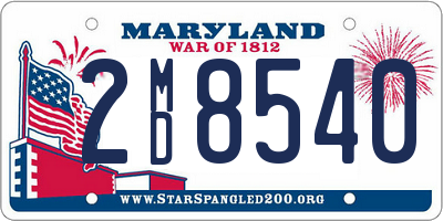 MD license plate 2MD8540