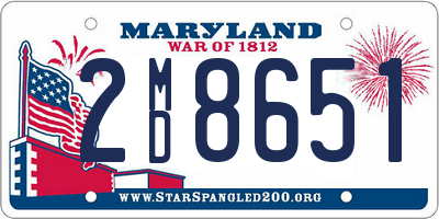 MD license plate 2MD8651