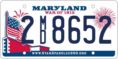 MD license plate 2MD8652