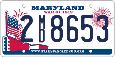 MD license plate 2MD8653