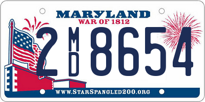 MD license plate 2MD8654