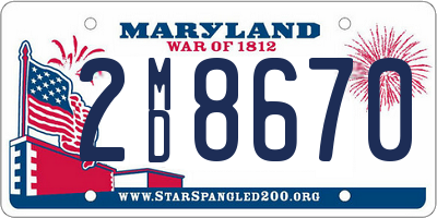 MD license plate 2MD8670