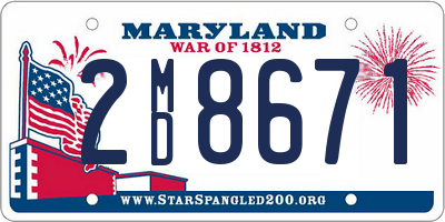 MD license plate 2MD8671