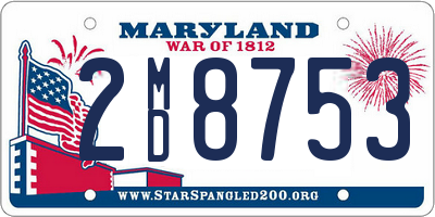 MD license plate 2MD8753