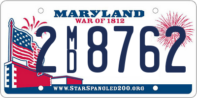 MD license plate 2MD8762