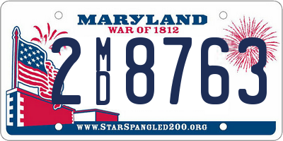 MD license plate 2MD8763