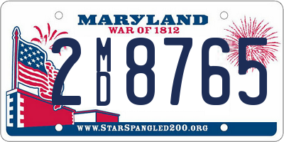 MD license plate 2MD8765