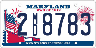 MD license plate 2MD8783