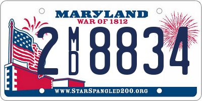 MD license plate 2MD8834