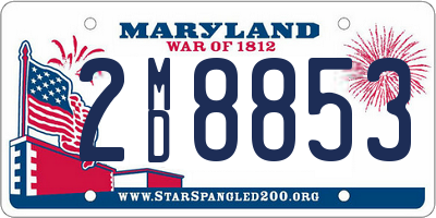 MD license plate 2MD8853