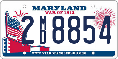 MD license plate 2MD8854